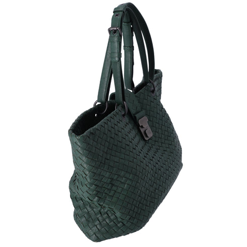 BOTTEGA VENETA Capri Tote Bag Dark Green Leather